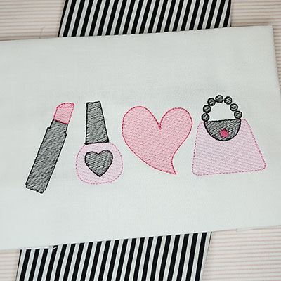 barbie girl machine embroidery design 
